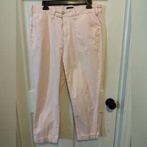 NYDJ Utility Crop Twill Pants With Cuffs - Lt Pink‎ Size 14 LiftTuck Technology